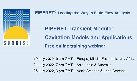 Cavitation Models and Applications – PIPENET Transient – Free training webinar