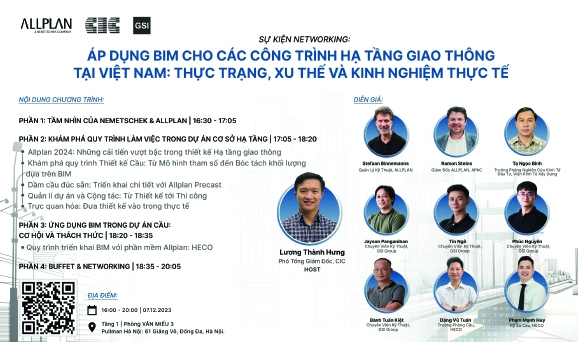 Đừng bỏ lỡ sự kiện Áp dụng BIM trong Hạ Tầng Giao Thông tại Việt Nam tổ chức tháng 12/2023
