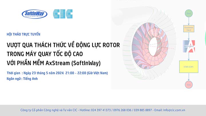 Webinar: “Vượt qua các thách thức về động lực rotor trong máy quay tốc độ cao” với phần mềm AxStream (SoftInWay)