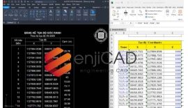 enjiCAD 2026- Hướng dẫn Xuất tọa độ và lập bảng...